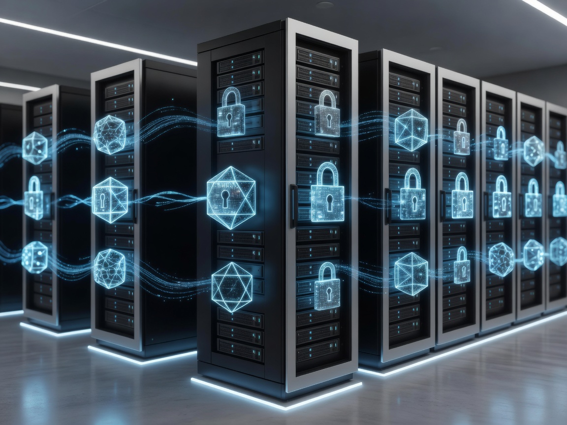 Encrypted server infrastructure and digital security locks representing GDPR compliant data privacy